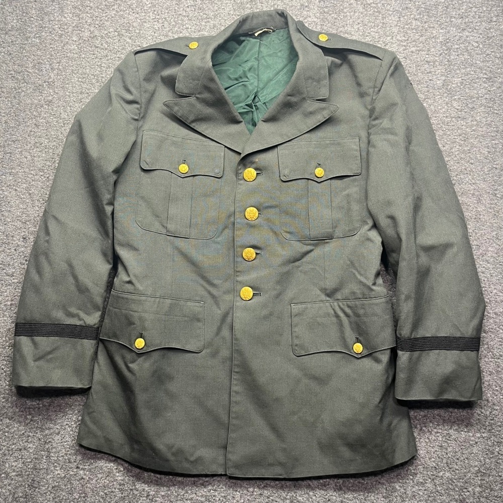 Military Jacket Mens 38S Green US Army Dress Uniform Wool Blend AG-489 Coat‎
